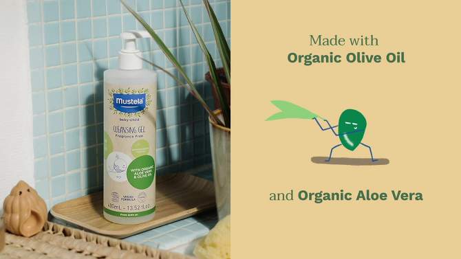 Mustela Organic Cleansing Gel with Olive Oil and Aloe - Fragrance Free - 13.5 fl oz, 2 of 8, play video