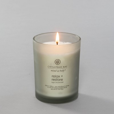 White Frosted Glass Soy Lavender Scented Jar Candle