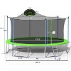 ELJGET 16 ft Trampoline for Adults/Kids with Basketball Hoop, Safety Enclosure Net & Ladder, Heavy Duty Outdoor Recreational Trampolines, Green - 2 of 4