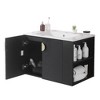 NicBex Floating Wall Mounted Bathroom Vanity with Sink,Bathroom Sink Vanity with Open Storage Shelf,30" Bathroom Sink Cabinet,White/Black - 4 of 4