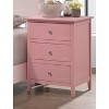 HomeStock Pink Nightstand 25x19x15 Compact Bedside Table with Cheerful Finish, Spacious Top and Playful Accent for Bedroom Decor - 2 of 4