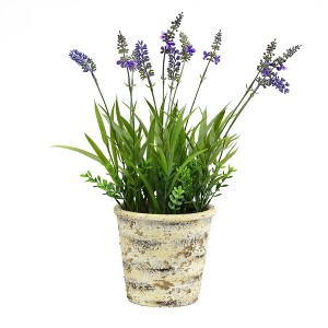 Vickerman 16.5" Artificial Lavender in Round Paper Pot. - 1 of 2