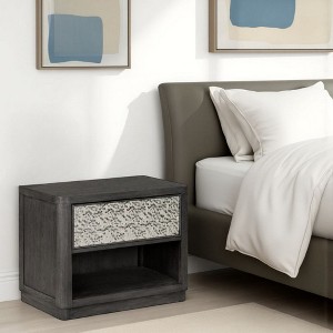 Royal Hampton Nightstand Table with 2 USB Ports, Metal Accents - 1 of 4