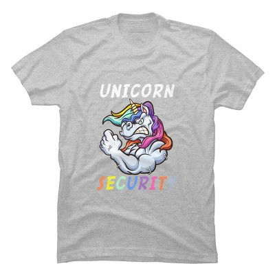 Men's Design By Humans Halloween Dad Mom Daughter Adult Costume - Unicorn Security By MINHMINH T-Shirt