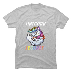 Men's Design By Humans Halloween Dad Mom Daughter Adult Costume - Unicorn Security By MINHMINH T-Shirt - 1 of 4