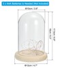 Unique Bargains Wooden Base LED Fairy Light Decor Glass Bell Jar Display Case - 2 of 4