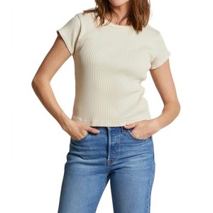 Women's Julia Rib Tee - perfectwhitetee - 1 of 3