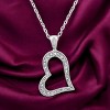 Slickblue Classic Heart Silhouette Pendant Necklace, Rhodium Plated, 16-Inch Chain + Extender, .27 Ct CZ - 3 of 3