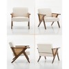 Modern Linen Accent Chair, Upholstered Reading Armchair With Backrest, Single Sofa Chair, Sofa Side Chair with Wood Leg for Living Room Bedroom - 4 of 4