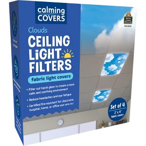 Teacher Created Resources® Calming Covers Ceiling Light Filters, 2' x 4', Clouds, Pack of 4 - 1 of 4