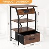 Sevobal Nightstands 1 Set Of Cloth Nightstand With Drawer, Open Compartment, Elegant And Simple Design, No Lamp，Brown, 15.36"*11.73"*25.2" - 3 of 4
