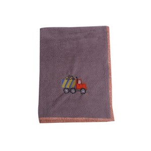 Bacati - Construction Yellow Embroidered Blanket - 1 of 3