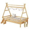 KWPZQEB House Shape Platform Bed, Montessori House Bed with Stairs, Solid Wood Bed Frame for Kids, Low Profile, No Box Spring Needed - 4 of 4