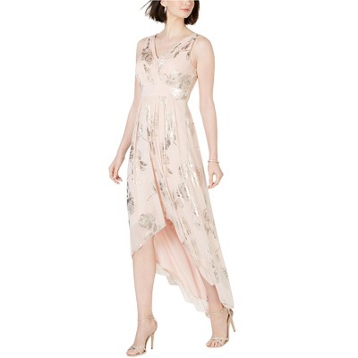 Jessica Howard Womens Floral High-Low Dress, Pink, 14