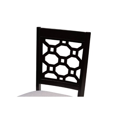 Peter Grey and Dark Brown Wood Side Chair with Cane Back
