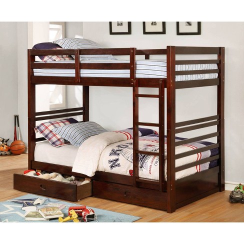 2pc Twin Over Kids Ember Bunk Bed, Zachary Kids Bunk Bed Twin Over Full With Storage