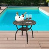 VisioGear 19.3" Tall Round End Table, Patio Coffee Bistro Table for Indoor Garden Porch Balcony, Antique Bronze, 23.6"*23.6"*19.3" - 4 of 4