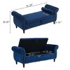 51.25'' Rectangular Ottoman Storage Bench With 1 Pillow,Upholstered Storage Benches,Benches With Storage For Bedroom-Cuddlewood - 3 of 4