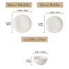 vancasso 12-Piece Embossed White Ceramic Set for 4 - Textured Plates, Dessert Plates & Cereal Bowls - 2 of 4
