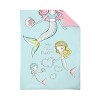 Everything Kids Mermaid Aqua, Pink, Yellow 4 Piece Toddler Bed Set - Comforter, Fitted Bottom Sheet, Flat Top Sheet, Standard Size Pillowcase - 2 of 4