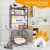 Cat Litter Box Enclosure Furniture with Shelves, Wooden Hidden Cat Litter Box Enclosure Furniture with 2 Door, Sockets and Pull Out Tray - 3 of 4