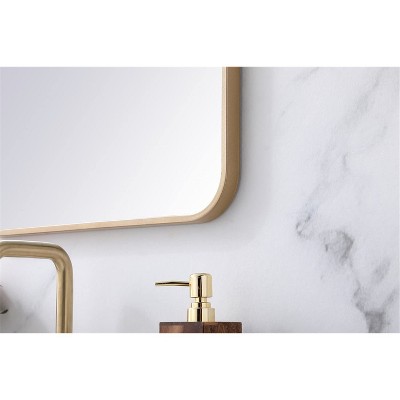 Evermore Contemporary 20x30" Gold Wood Bathroom Vanity Mirror