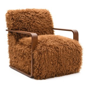 Furniture of America Cerone Modern Shaggy Faux Fur Accent Chair