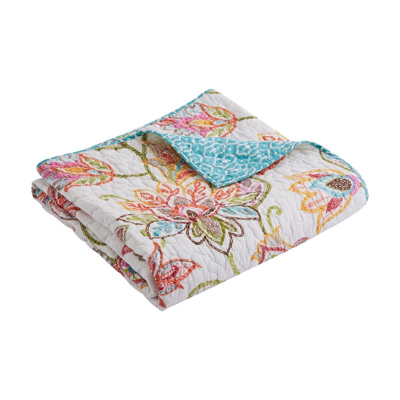 Sophia Floral Quilted Throw - Levtex Home, 4 of 5