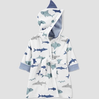 Baby Boys' Shark Bath Robe - Just One You® made by carter's White/Blue