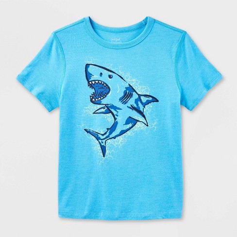 Kids' Adaptive 'shark' Short Sleeve Graphic T-shirt - Cat & Jack™ Ocean  Blue Xl : Target