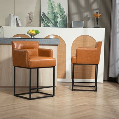NicBex Accent Chair Upholstered Counter Height Bar Stools Set of 2 Living Room Chair with Solid Frame for Kitchen Island, Pub, Club