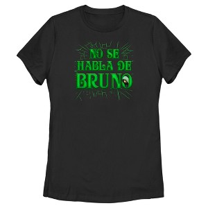 Women's Encanto No Se Habla De Bruno Green Text T-Shirt - 1 of 4