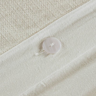 Tahli Green and Ivory Cotton Blend Chenille King Duvet Cover Set