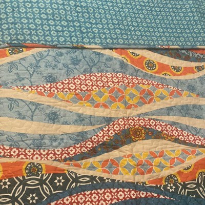 3pc King Hailey Watercolor Wave Quilt Set - Lush Décor : Target