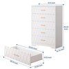 5 Drawer Wooden Dressers for Bedroom, Wood Chest of Drawers with Gold Handles for Closet, Modern Nightstand for Bedside - 2 of 4