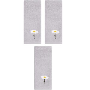 REGALWOVEN 3 Pack Floral Pattern Cotton Soft Absorbent Decorative Hand Towels 13" x 30" - 1 of 4