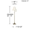 360 Lighting Traditional Swing Arm Floor Lamp Adjustable Height 70" Tall Antique Brass Creme Fabric Bell Shade Living Room Reading Bedroom - 3 of 3