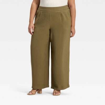 Women's High-Rise Modern Gauze Pull-On Pants - A New Day™