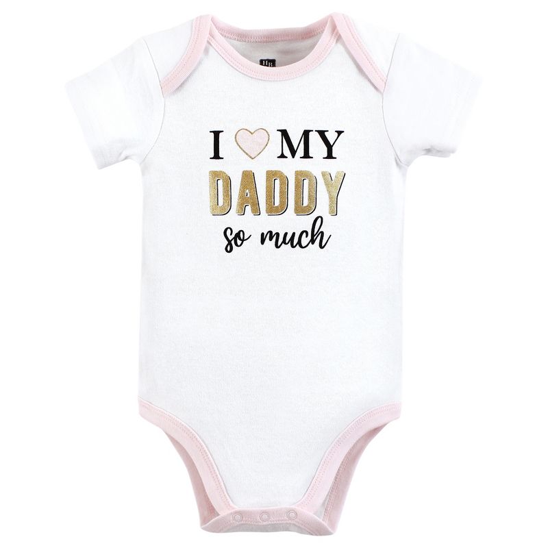 Hudson Baby Infant Girl Cotton Bodysuits, Daddys Princess, 6 of 7