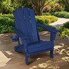 FURNIinspire Patio Accent Chairs Folding Adirondack Chair, Outdoor Adirondack Chair With Cup Holder, Wood Texture Folding Chair, Blue, 32"*29"*36" - 2 of 4