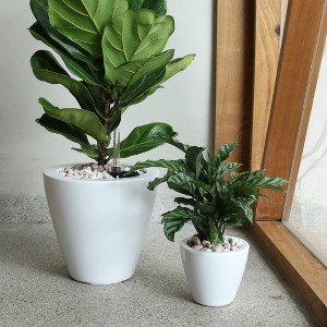 Maggift Planters Smart Self-watering Planter Pot for Indoor and Outdoor Round Cone, Garden Decor, Decorative Plant Pots, Balcony, White 11"*11"*10.5" - 1 of 4