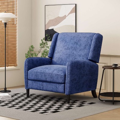 CAVINAS Textured Fabric Accent Chair with High Backrest,Modern Upholstered Push Back Recliner Chair,Reading Chairs for Living Room