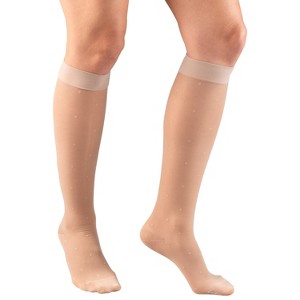 Truform Sheer Compression Stockings, 15-20 mmHg, Women's Knee High Length, Dot Pattern - 1 of 4