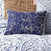 Indienne Paisley Embroidered Floral Decorative Throw Pillow Navy/White - Oceanfront Resort - 2 of 4