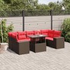 vidaXL 8 Piece Garden Sofa Set with Cushions Poly Rattan - Brown without storage - 2 of 4