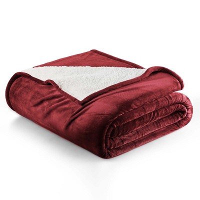 Velvet Plush Blanket with Faux Shearling Reverse - Great Bay Home