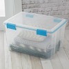 Racxily 2-Pack 54 Quart Clear Storage Bin, Gasket Box Storage Container, Weather-Resistant, with Blue Lid - 2 of 4
