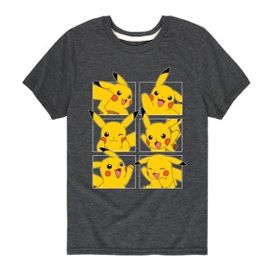 Boys' - Pokémon - Pikachu Grid Short Sleeve Graphic T-Shirt - 1 of 4