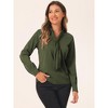 INSPIRE CHIC Women's Long Sleeve Pleated Tie Neck Office Blouses - 3 of 4
