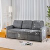 NicBex Retractable 3 Seater Sofa,Corduroy Flexible Couch for Living Room,Apartment,Office,Gray - 3 of 4